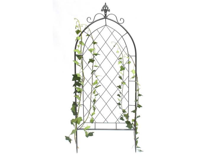 DanDiBo Dandibo Rankhilfe Metall Rankgitter 120 cm Grau 96193 Kletterhilfe Bodenstecker Blumenhalter Ranksäule, 45x122.5x1.5 cm, Dekoration, Gartendeko