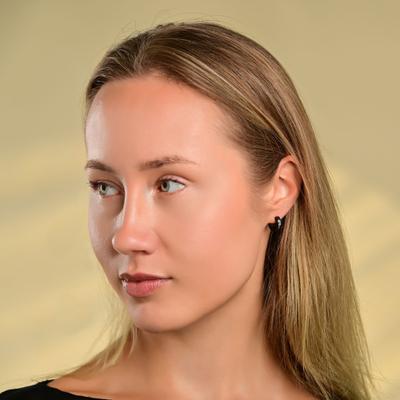 Klappcreolen ADELIA´S "Ohrringe – Klappcreole aus Edelstahl", Damen, Gr. Damen, Edelstahl, schwarz, Ohrringe Klappcreolen, Schöne Geschenkidee zum einfach so