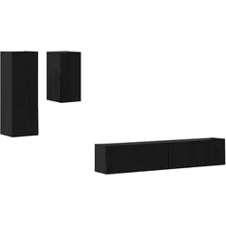 Helloshop26 - Modernes rechteckiges TV-Wandmöbel mit 9 Ablageflächen für praktischen Stauraum 80 x 30 x 30,5 cm schwarzes 02_0056033