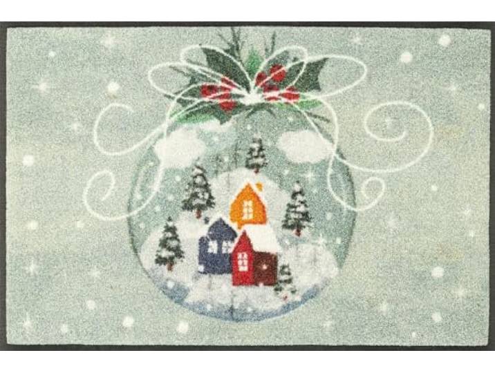 Wash+Dry Fußmatte, Snow Globe 50x75cm, innen und außen, waschbar, bunt