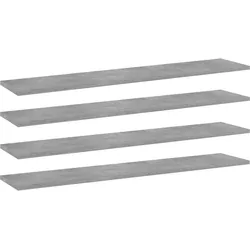 vidaXL Bücherregal-Bretter 4 Stk. Betongrau 100x20x1,5cm Holzwerkstoff