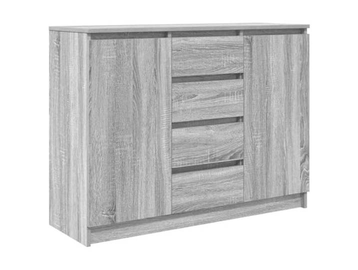 Kaorsrow Sideboard mit 4 Schubladen 2 Türen Grau Sonoma 100,5x35x76 cm Stilvolle Anrichte für Wohnzimmer und Schlafzimmer mit viel Stauraum auf 2 Regalböden für geordnete Büromaterialien.