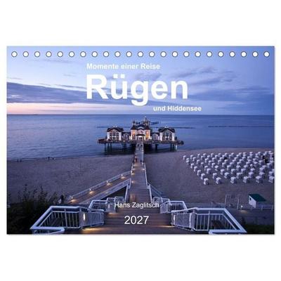 Rügen und Hiddensee - Momente einer Reise (Tischkalender 2027 DIN A5 quer), CALVENDO Monatskalender