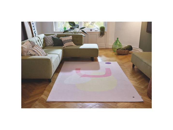 Tapis Shapes Six Rose foncé/Rose 160 x 230cm Tissu