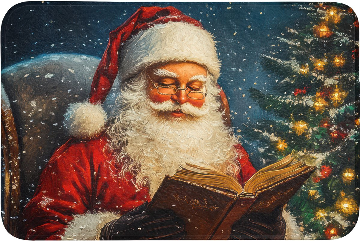 OnlyWow Badmat met Kerstman en Kerstthema - Antislip - 90 x 60 cm