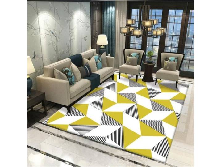 Tapis Salon Grand Moderne Classique TapisGrauweißes RechteckTapis de Salon Tapis antidérapants d'intérieur 60x90cm[16541]