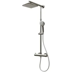 Schulte  ExpressPlus  DuschMaster  Rain  Classic  mit  Thermostat,  Kopfbrause  eckig  29,6x41,9-43,4x91,2-155,4  cm  Edelstahloptik