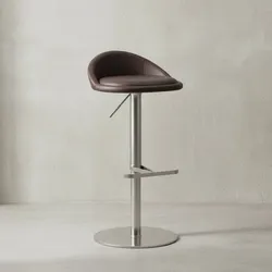 KADIMA DESIGN Barhocker DONAU, höhenverstellbar, halbrunde Rückenlehne, Edelstahl, max. 110 kg Belastung