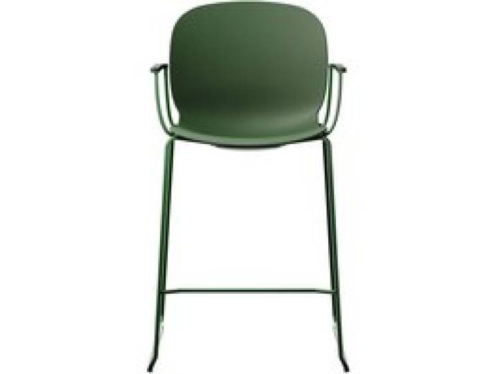 Chaise haute empilable avec accoudoirs et pieds luge acier Noor 6090
