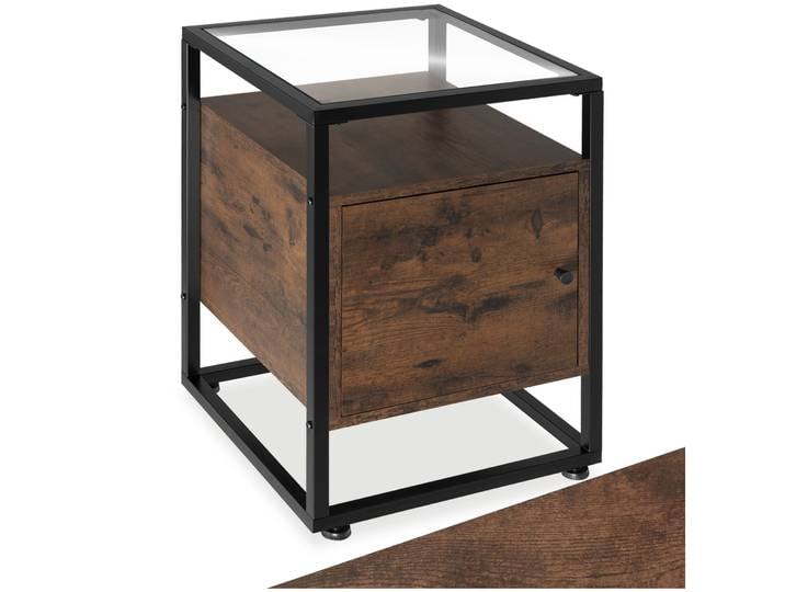 Nachttisch Dudley 40x43x60,5cm - Industrial Holz dunkel, rustikal