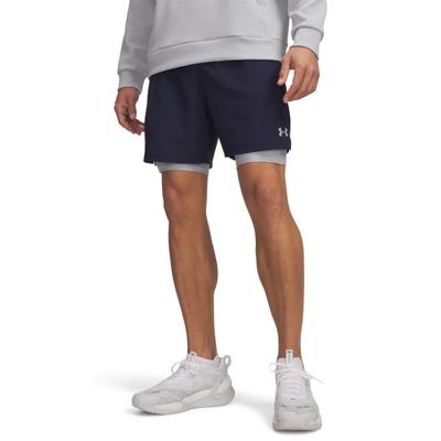Trainingsshorts UNDER ARMOUR, Herren, Gr. L, N-Gr, blau, Obermaterial: 100% Polyester, Hosen, mit geradem, entspanntem Sitz, sportlicher Stil, aus Polyester