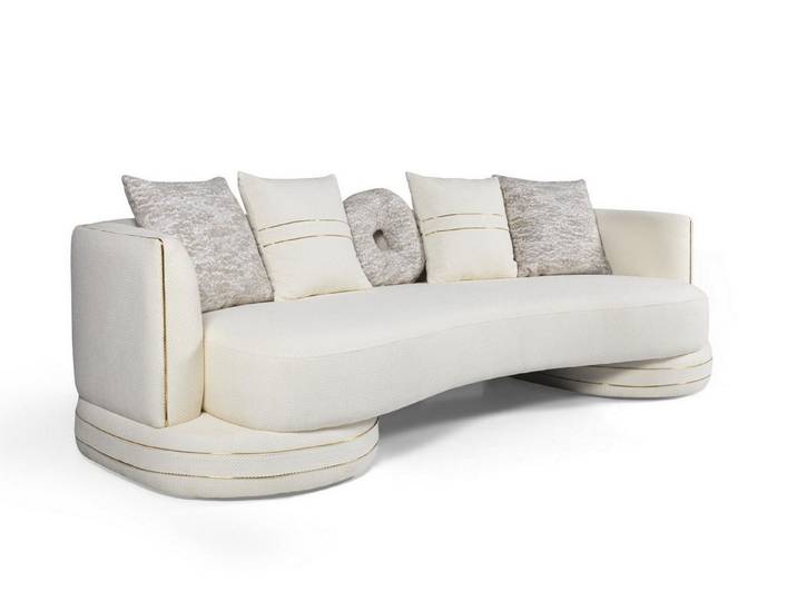 Xlmoebel 3-Sitzer Designer Polstersofa von XLMOEBEL in Beige mit mittelfester Füllung, 3-Sitzer 1 Teile, Made in Europa