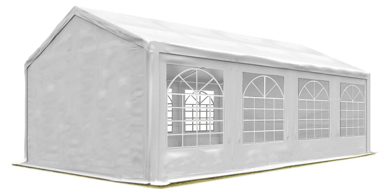 TOOLPORT Partyzelt 4x8 m Pavillon starke PVC 600 N Plane wasserdicht und schneller Aufbau