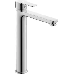 Duravit D-Code Waschtischarmatur XL DC1043002010 FreshStart, MinusFlow, ohne Zugstange, Chrom Hochglanz