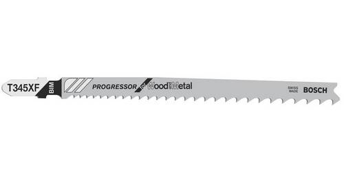 Bosch Accessories 2608634993 Stichsägeblatt T 345 XF Progressor for Wood and Metal, 3er-Pack 3St.