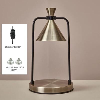 Inspired Living LuxeGlow Candle Warmer Lamp Adjustable Electric Candle Warmer For Clean Fragrance & Cozy Ambiance gold uk Plug 220v