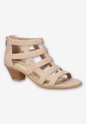 Women's Marg Gladiator Sandal by Easy Street in Sand (Size 7 XW)