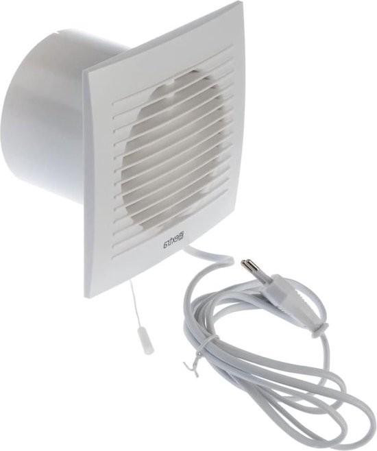Merkloze geluiddempende afzuigventilator voor badkamer, keuken, toilet en garage, wit, 100 mm