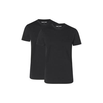 T-Shirt CAMP DAVID "T-Shirt 2er Pack", Herren, Gr. M, schwarz, Obermaterial: 95% Baumwolle CO. 5% Elasthan EL., Shirts T-Shirt