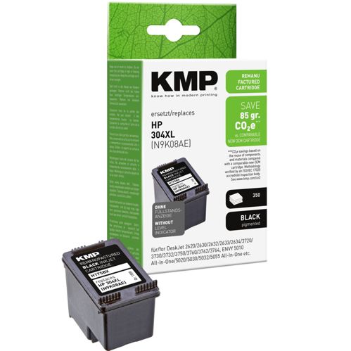 KMP H175BX Tintenpatrone schwarz kompatibel mit HP N9K08AE 304 XL