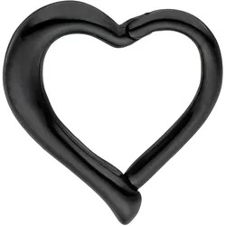 Nasenpiercing JOBO, schwarz, Piercings, Damen, Edelstahl, Segmentring Herz Edelstahl
