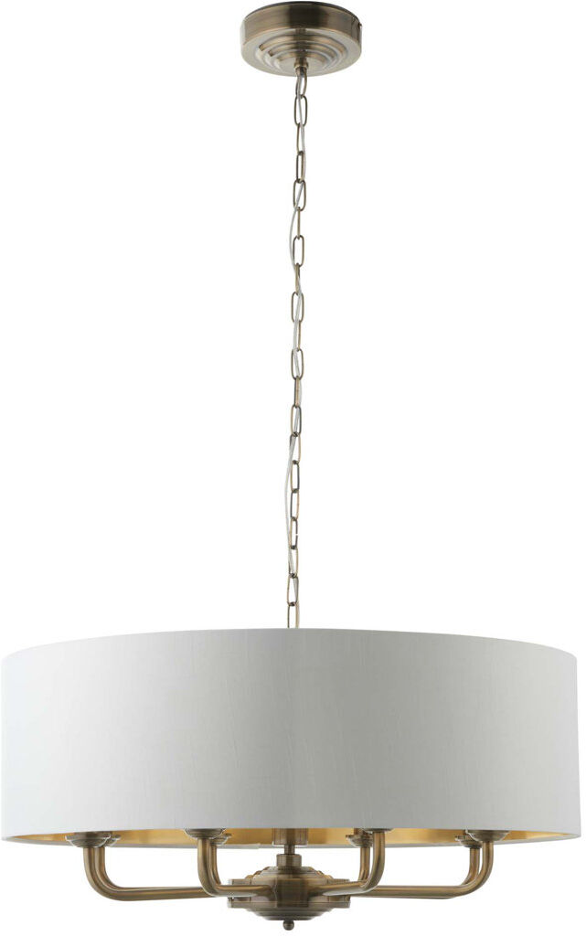 Fairmont Park Landover 8 Light Chandelier Antique Brass/Vintage White