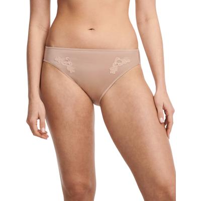 Slip CHANTELLE "HEDONA", Damen, Gr. 40, beige, Obermaterial: 83% Polyamid, 17% Elasthan, körpernah, Unterhosen Slip, blickdichtes Gewebe, Guipure Spitze