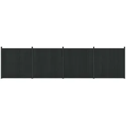 vidaXL, Gartenzaun, Zaunelement 4 Stk. 705 x 186,5 cm WPC und Aluminium Schwarz