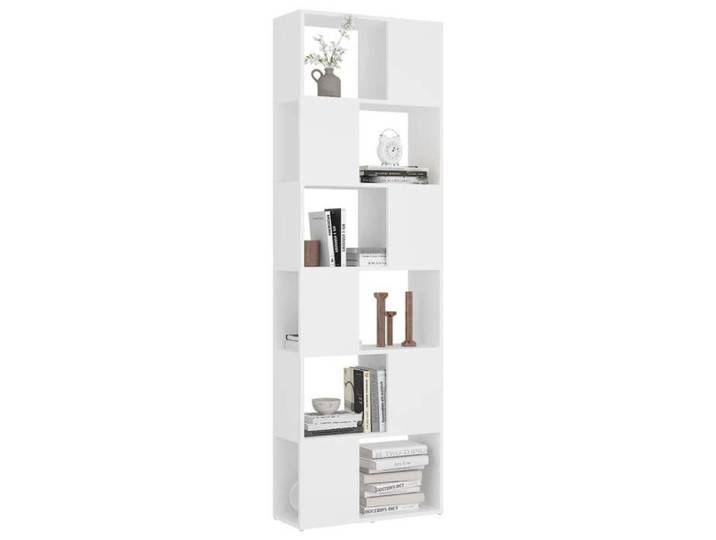 MEUBLE DE SEJOUR Blanc - MODE Bibliothèque salon -/Séparateur de pièce Blanc 60x24x186 cm Nettoyer facile_09_3668
