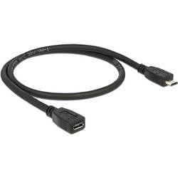 Delock USB-Kabel USB 2.0 USB-Micro-B Stecker, USB-Micro-B Buchse 0.50 m Schwarz 83567