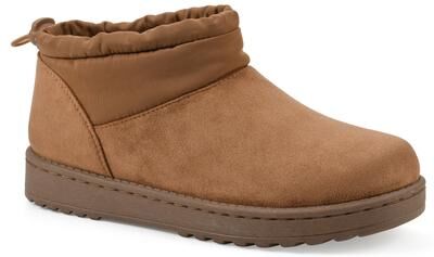 Women's Idle Mini Faux Fur-Lined Bootie by White Mountain in Chestnut Fabric (Size 6 M)