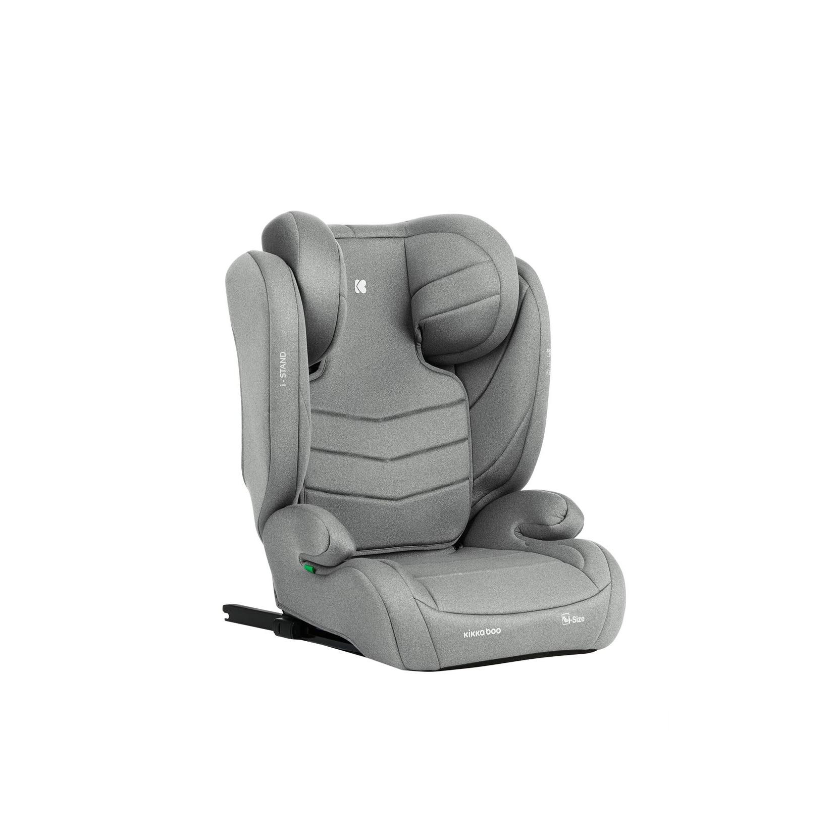 Kikkaboo Kindersitz i-Stand i-Size (100 - 150 cm) Gruppe 2/3 verstellbar Isofix hellgrau