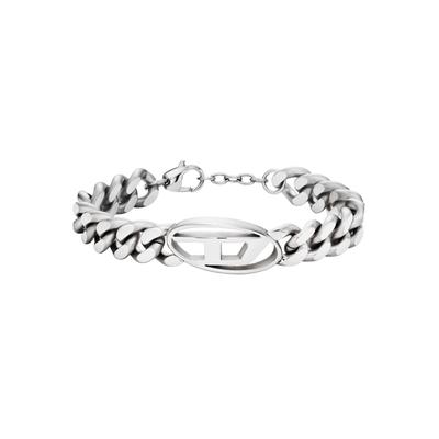 Armband DIESEL "Schmuck Geschenk Edelstahl Armschmuck Panzerkette", silber (edelstahlfarben), Armbänder, Damen, 21,6cm, Edelstahl, Armband
