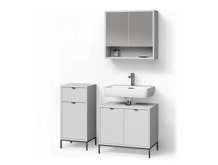 BADMÖBEL-SET ATERNO, Weiß, 3-teilig