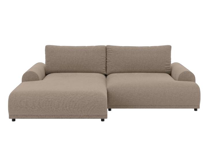Ecksofa Lounge Schlaffunktion Bettkasten moderne L-Couch Ecke Links Hellbraun / 21022