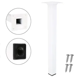 MS Beschläge 500mm Weißes Möbelbein 25x25mm eckig Möbelfuss Tischstempel Sofafuss Stahlbein