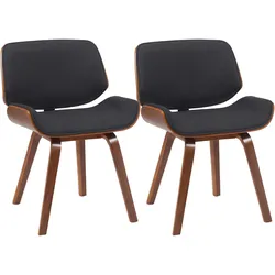 CLP 2er Set Besucherstuhl Beverley Stoff   Farbe: walnuss/schwarz