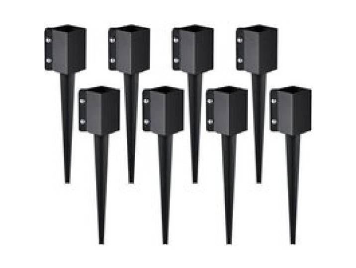 VEVOR Erdspieß für Zaunpfosten, 8er-Pack, 61 x 10 x 10 cm Außendurchmesser (Innendurchmesser 8,9 x 8,9 cm), Metall, schwarz pulverbeschichtet, Erdspieß für Briefkästen, Terrassen, Gartengeländer
