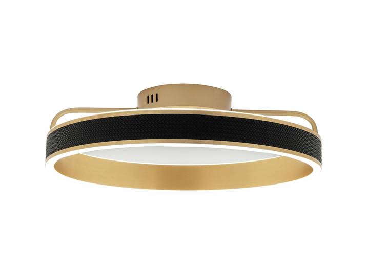 Deckenlampe Malik schwarz-gold Metall/Kunststoff 4200 lm Dimmbar B 47 cm - LED - Lichtfarbe: Extra warmweiss - Helles Neutralweiss