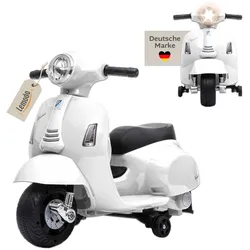 Lemodo Vespa Kinder Elektrofahrzeug weiß, Elektro Motorrad für Kinder ab 18 Monate