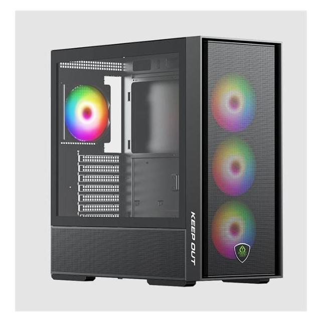 Keep Out Gaming ATX Semi-Tower Gehäuse KEEP OUT KO XC-805 MESH ARGB USB3 Schwarz (ATX, ITX) (HAZKEEPOUTXC805MESH)