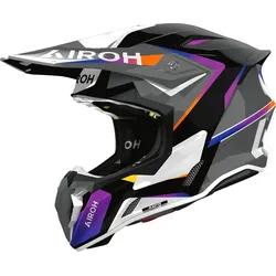 Airoh Twist 3 Hustle, Motocrosshelm - Grau/Schwarz/Lila - M