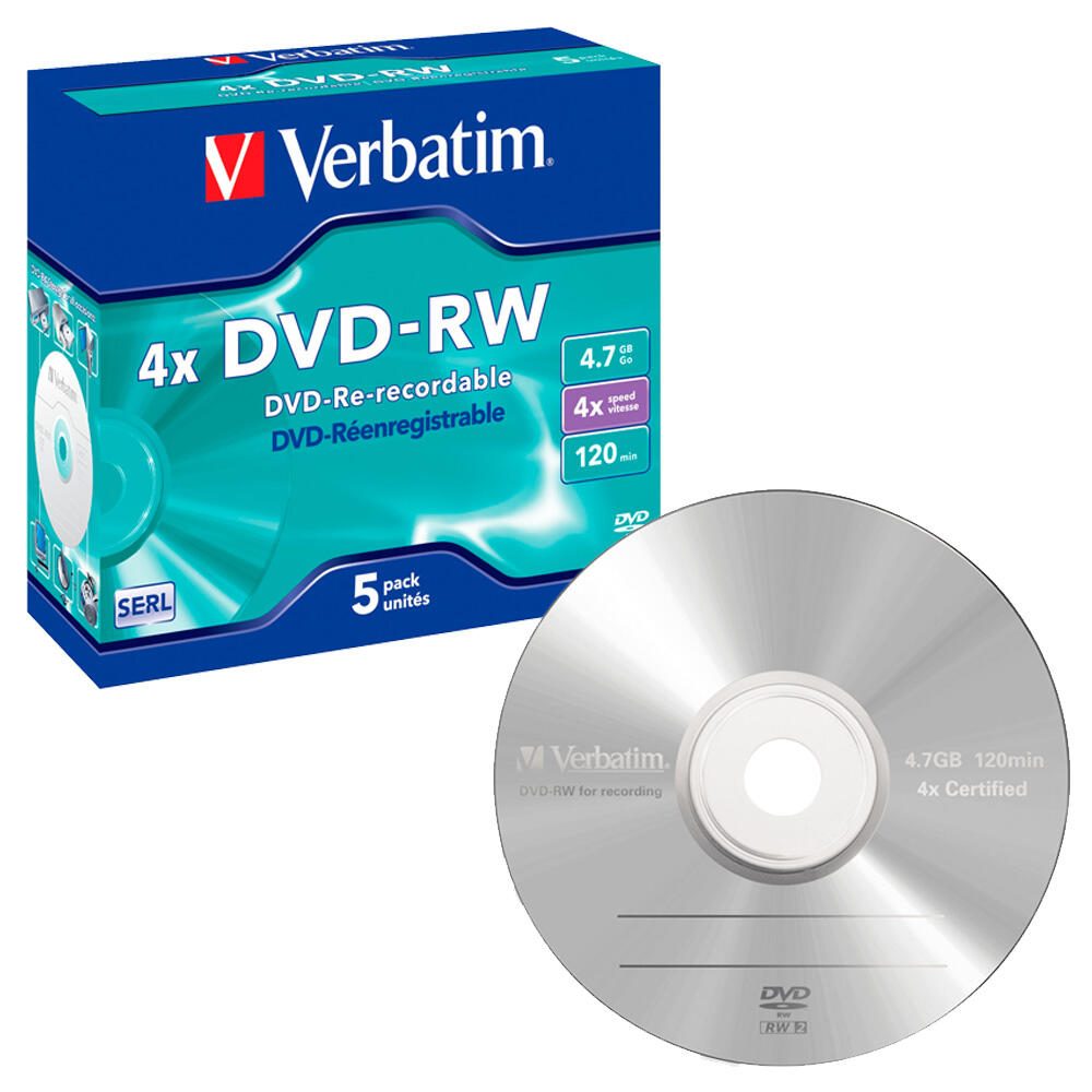 Verbatim DVD-RW 4,7GB 5er JC Jewel Case 43285