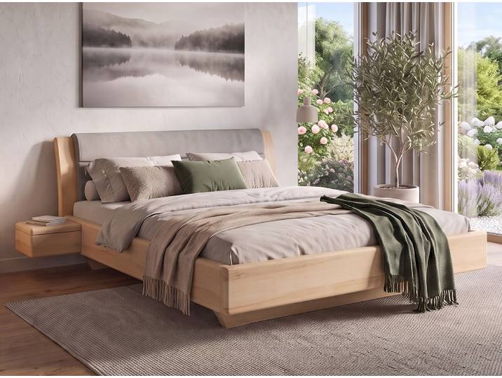 Bett Kernbuche „Naomi“ 140 x 190 cm Massivholz Buche