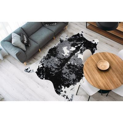 Teppich CALO-DELUXE "Amun 202" Gr. 41, schwarz (schwarz, weiß), B:160cm H:19mm L:230cm, Kunstfaser, Teppiche, Teppich, Kunstfell, Wohnzimmer
