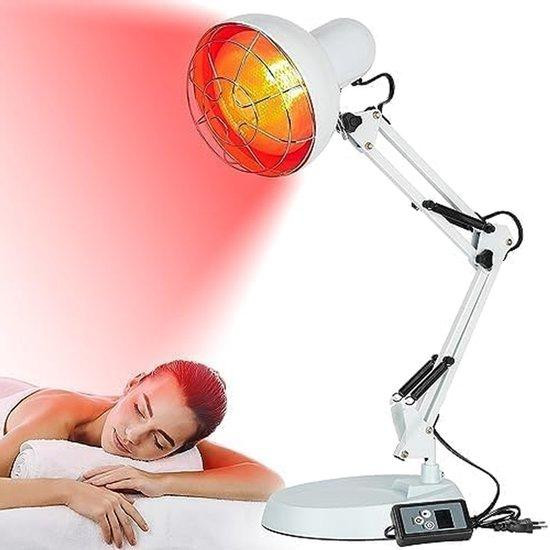 Infraroodlamp Warmtelamp voor Roodlichttherapie en Spierontspanning, 150 Watt, 10 Temperatuurstanden, Wit