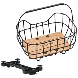 Racktime Baskit Breeze 2.0 Fahrradkorb für den Gepäckträger, 25 Liter, Aluminium mit Bambusboden, schwarz