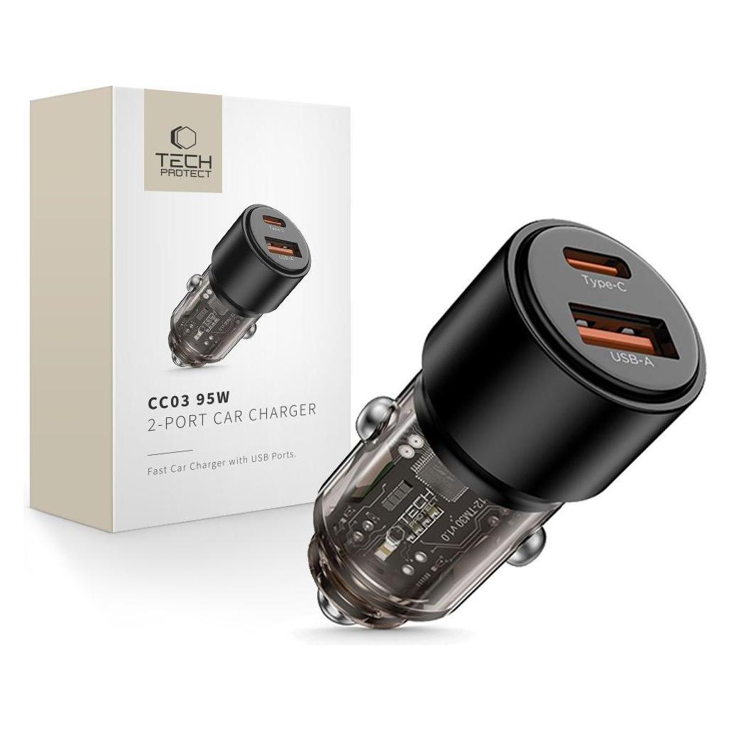 Tech-Protect CC03 2-PORT-AUTO-LADEGERÄT PD 95W / QC3.0 SCHWARZ (5906302361670)