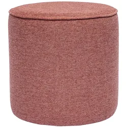 Runder Pouf aus Samteffekt-Stoff in Terrakotta-Textur D40 cm PAUL