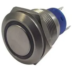 RS PRO 19mm,stainless,DPDT,mom,Grn,24V, Schalter + Taster, Silber, Grün